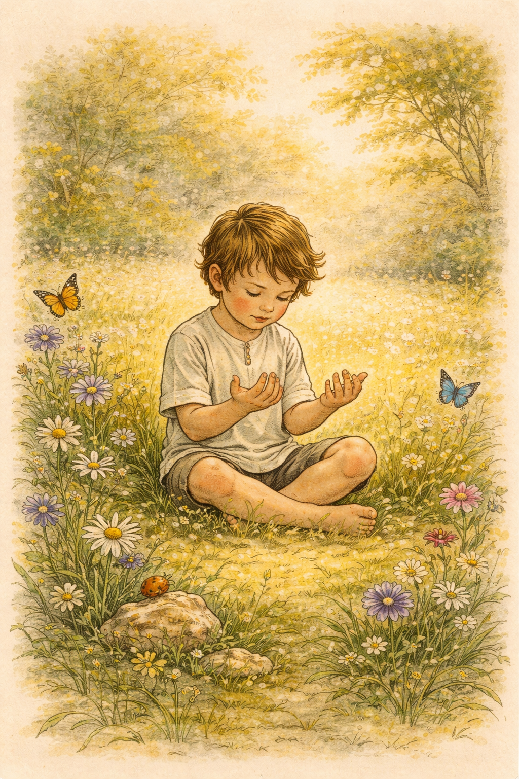 Child in a meadow